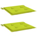 vidaXL Coussins de chaise de jardin lot de 2 vert vif 40x40x4 cm