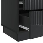 vidaXL Cabinet de chevet avec tiroir 2 Pièces Noir 43 x 34 5 x 44 5 cm