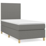 vidaXL Sommier à lattes de lit avec matelas Gris foncé 80x200 cm Tissu