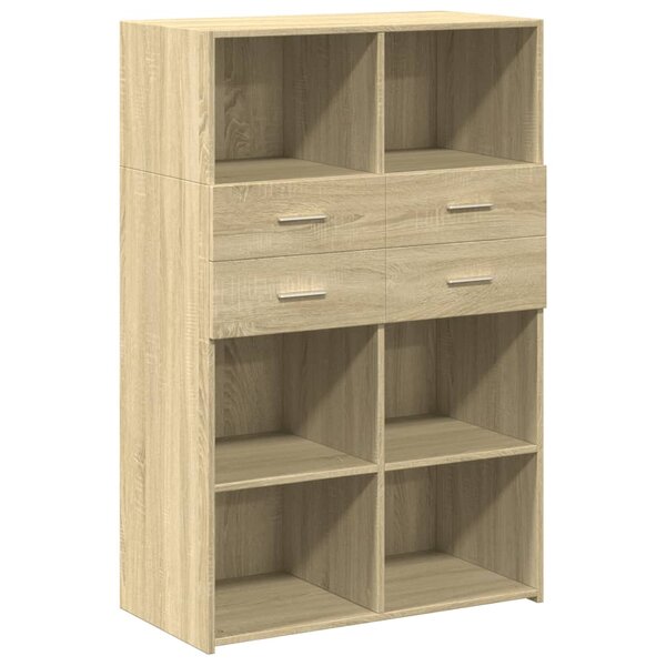 vidaXL Buffet haut chêne sonoma 80x42 5x124 cm bois d'ingénierie