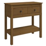 vidaXL Table console Marron miel 75x35x75 cm Bois massif de pin