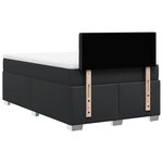 vidaXL Sommier à lattes de lit avec matelas noir 120x190 cm similicuir