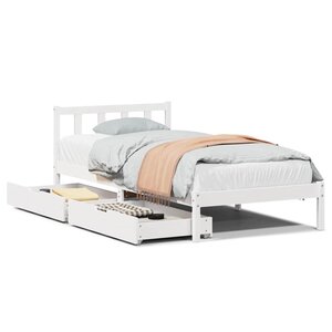 vidaXL Cadre de lit sans matelas blanc 100x200 cm bois de pin massif