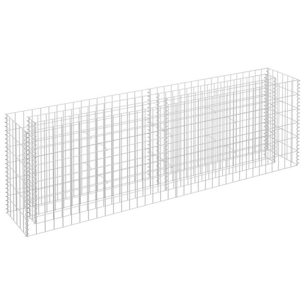 vidaXL Lit surélevé à gabion Acier galvanisé 180x30x60 cm