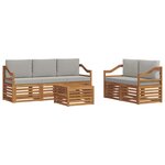 vidaXL Ensemble de canapés d'extérieur 6 pc Naturel et gris clair