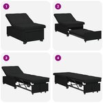vidaXL Canapé-lit 3-en-1   en tissu noir dépliable