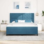 vidaXL Lit à ressorts avec matelas avec LED Bleu 180 x 200 cm Velours