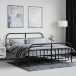 vidaXL Cadre de lit métal sans matelas avec pied de lit noir 160x200cm