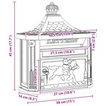 vidaXL Boîte aux lettres murale Vert 40 5 x 16 x 45 cm Aluminium coulé