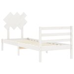 vidaXL Cadre de lit avec tête de lit blanc simple bois massif