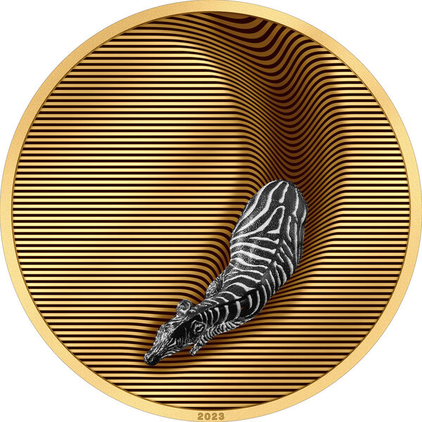 Monnaie en argent 20 dollars g 155.5 (5 oz) millésime 2023 camouflage of nature zebra