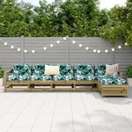 vidaXL Salon de jardin 6 Pièces bois de pin imprégné