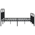 vidaXL Cadre de lit métal sans matelas avec pied de lit noir 200x200cm