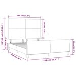 vidaXL Cadre de lit avec tête de lit Crème 140x190 cm Tissu