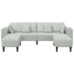 vidaXL Canapé en velours avec coussin avec oreiller 3 Pièces Gris clair 208 cm Velours