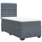vidaXL Sommier à lattes de lit avec matelas Gris foncé 100x200 cm