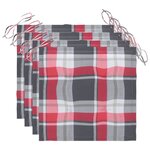 vidaXL Chaises de jardin et coussins lot de 4 Gris Bois acacia massif