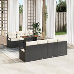 Ensemble de Canapés de Jardin 8 Pièces avec Coussins en Poly Rattan Noir