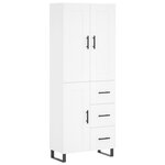 vidaXL Buffet haut Blanc 69 5x34x180 cm Bois d'ingénierie