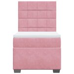 vidaXL Sommier à lattes de lit avec matelas Rose 90x190 cm Velours