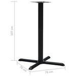 vidaXL Pied de table de bistro Noir 76x76x107 cm Fonte