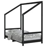 vidaXL Cadre de lit pour enfant noir 80x160 cm bois de pin massif