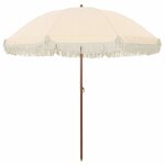 vidaXL Parasol Jaune et blanc Ø 205 x 209 cm Acier
