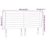 vidaXL Tête de lit avec oreilles Crème 203x23x118/128 cm Tissu