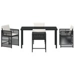 vidaXL Ensemble de salle à manger de jardin de 5 pièces avec coussins noir rattan poly