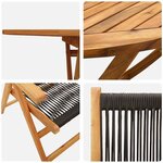 vidaXL Ensemble de salle à manger pour jardin 5 Pièces Noir