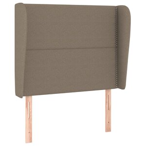 vidaXL Tête de lit avec oreilles Taupe 93x23x118/128 cm Tissu