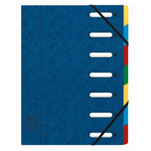 Trieur Harmonika® À Fenêtres Avec Élastiques Véritable Carte Lustrée 7 Compartiments - Couleurs Assorties - X 8 - Exacompta