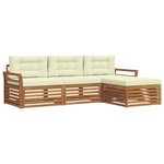 vidaXL Ensemble de canapés d'extérieur avec coussin Naturel et Crème