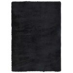 vidaXL Tapis shaggy à poils longs NAVARRA noir 240x340 cm polyester