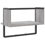 vidaXL Étagère murale avec barre sonoma gris 40x25x30 cm