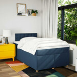 vidaXL Sommier à lattes de lit avec matelas Bleu 120x200 cm Tissu