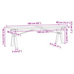vidaXL Table basse cadre en Y 160x40x45 5 cm bois de pin massif acier