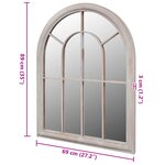 vidaXL Miroir de jardin d'arche rustique 69x89 cm Intérieur/extérieur