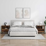 vidaXL Table de chevet avec tiroir 2 Pièces Bois Ancien 50 x 39 5 x 50 cm