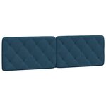 vidaXL Coussin de tête de lit bleu 180 cm velours