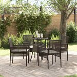 vidaXL Ensemble de salle à manger de jardin de 5 pièces Marron Poly Rattan