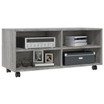 vidaXL Meuble TV sur roulettes Sonoma gris 90x35x35 cm Bois ingénierie