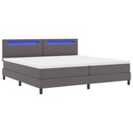 vidaXL Lit à ressorts avec matelas Gris 200 x 200 cm Simili cuir