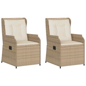vidaXL Banc de jardin avec coussin 2 Pièces Beige Poly rotin