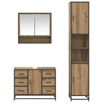 vidaXL Ensemble de mobilier de salle de bain 3 Pièces chêne artisanal