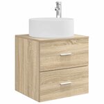vidaXL Vanité de lavabo mural Chêne Sonoma 49 5 x 44 5 x 65 5 cm