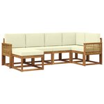 vidaXL Ensemble de canapés d'extérieur 6 pc Naturel et Crème Polyester