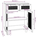 vidaXL Buffet Noir 60x30x75 cm Bois de pin massif et rotin naturel