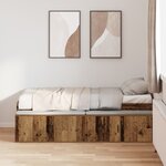 vidaXL Cadre de lit de rangement Bois ancien 90x190 cm