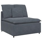 vidaXL Canapé modulaire et repose-pieds et coussins velours gris foncé
